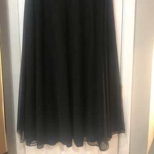 Long black flowing chiffon skirt
